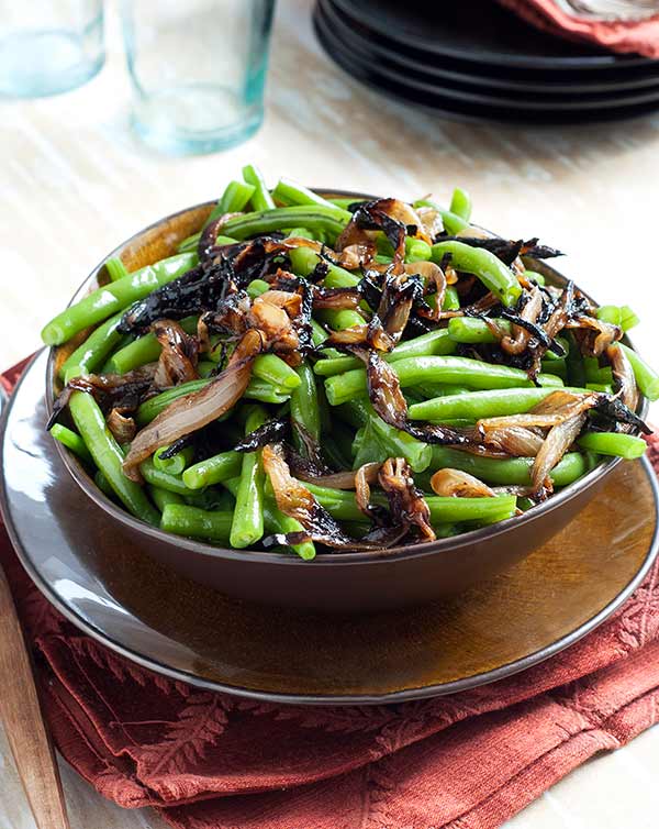 Gluten Free Green Beans with Balsamic Onions