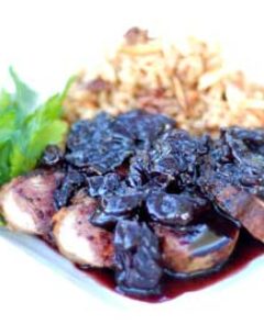 Gluten Free Duck Breast with Cherry Balsamic Sauce & Dried Cherry Rice Pilaf