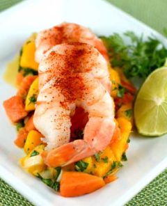 Gluten Free Cold Shrimp with Tropical Fruit Salsa