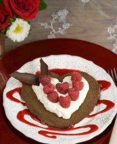 Gluten Free Chocolate Pavlova Hearts with Raspberries Recipe