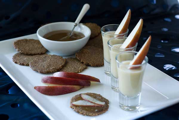 Gluten Free Pear Soup with Pecan Blue Cheese Crackers Recipe
