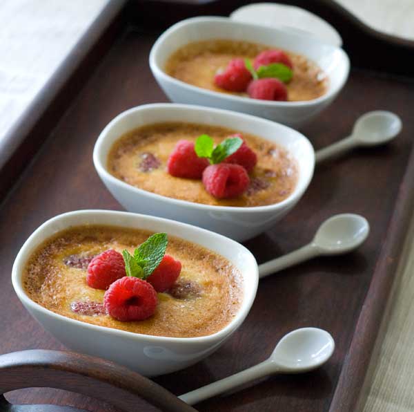Gluten Free Honey Pots de Creme with Raspberries