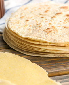 Delicious tortillas on kitchen table