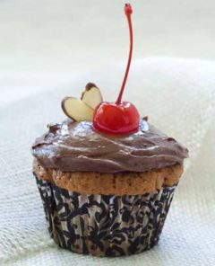 Gluten Free Almond Chocolate Cherry Cupcakes
