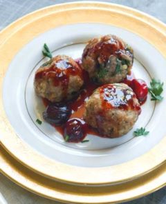Gluten Free Turkey Meatballs with Orange Cranberry Gravy