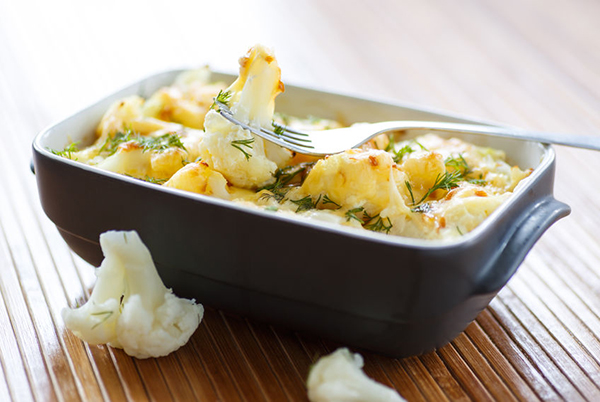 cauliflower baked with egg and cheese with dill