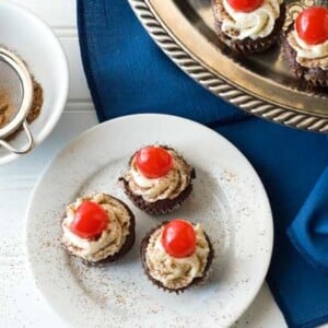 Gluten Free Mini Chocolate Cherry Cupcakes
