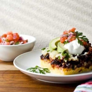 Gluten Free Black Bean Manchego and Polenta Casserole