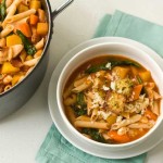 Gluten Free Minestrone Soup with Pesto Croutons