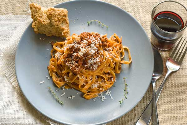 Gluten Free Pasta with Bolognese Sauce