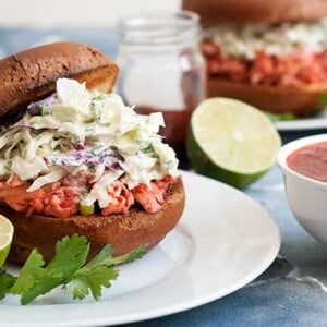 Gluten Free Cherry Chipotle Pulled Chicken Cilantro Lime Cole Slaw