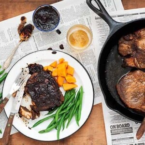 Gluten Free Oven Roasted Coffee Molasses Pork Chops