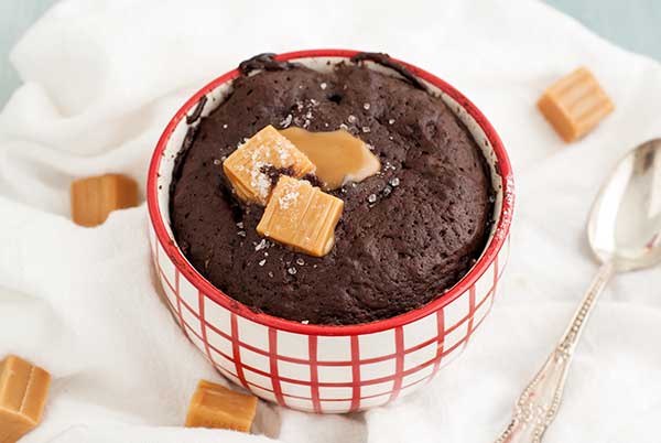 Gluten Free Salted Caramel Chocolate Mug Cake Recipe