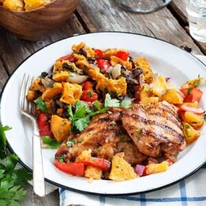 Gluten Free Sweet Potato Salad & Orange Chicken
