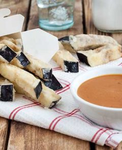 Gluten Free Eggplant Fries with Spicy Thai Sauce