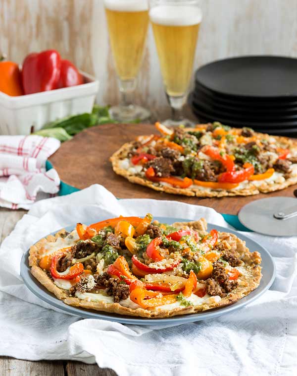 Gluten Free Sausage and Pepper Pizza