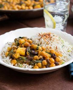 Quick and Easy Gluten Free Chickpea Curry with Coconut Rice