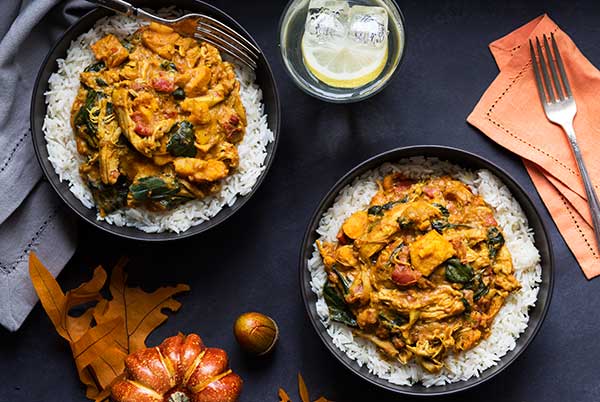 Easy gluten free curry using leftover turkey