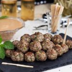 Gluten free Thai Beef Meatballs with nut free dipping sauce