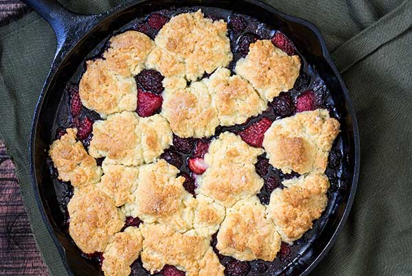 An easy gluten free cobbler loaded with summer berries