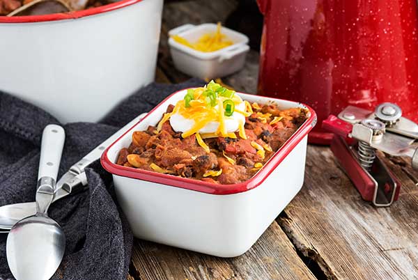 A gluten free, meat free chili recipe that used pantry ingredients