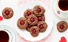 gluten free almond cherry star cookies image