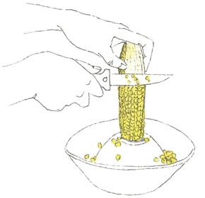 How to Remove Corn from the Cob Step 4