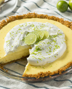Sweet Homemade Key Lime Pie with Zest and Cream