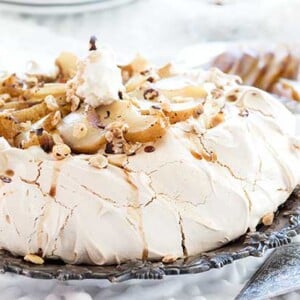 Gluten Free Balsamic Pear Pavlova