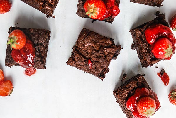 Gluten Free Brownies with Strawberry Jam