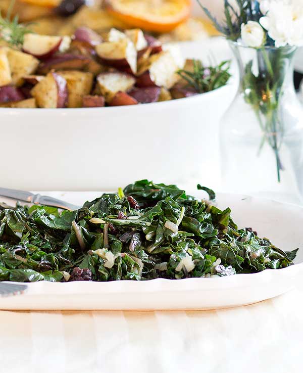 Gluten Free Sauteed Chard with Shallots and Currants Recipe