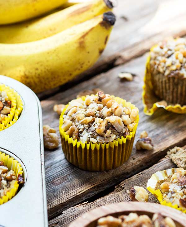 Gluten Free Sunbutter Banana Walnut Muffins Recipe