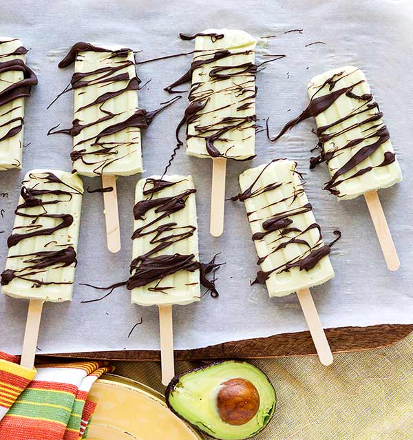 Avocado Lime Pops with Chocolate Drizzle