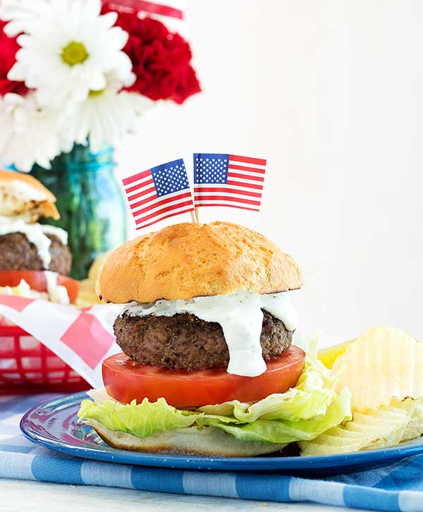 Red, White and Blue Burger Recipe