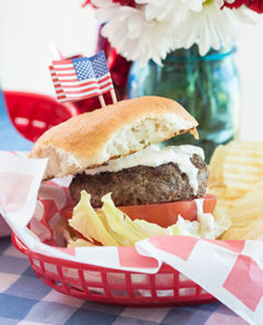 Red, White and Blue Burger