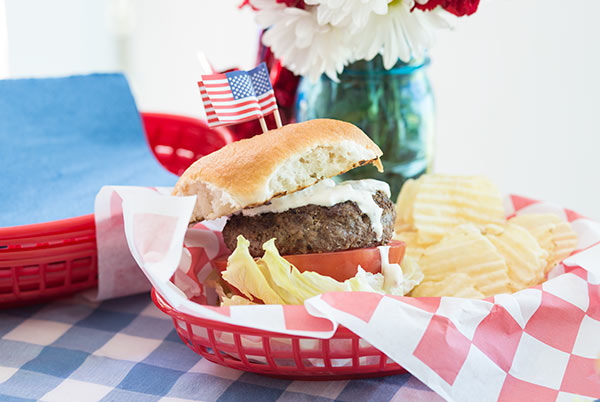 Red, White and Blue Burger
