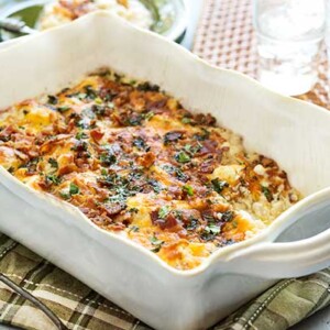 Gluten Free Cauliflower, Cheese and Bacon Casserole