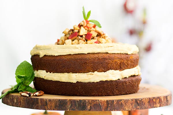 Pumpkin Cake with Maple Cashew Frosting