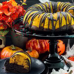 Gluten Free Chocolate Pumpkin Spice Bundt Cake