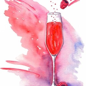 Raspberry Resolution Cocktail Illustration
