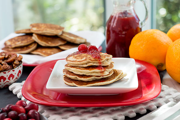 Orange Cranberry Pecan Pancakes
