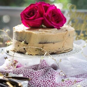 Keto Chocolate Cake with Brown Sugar Frosting