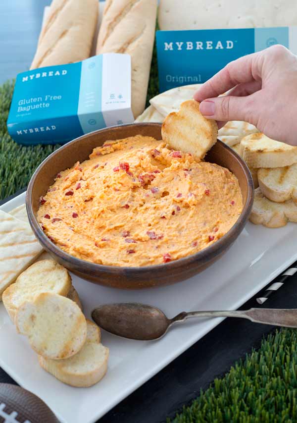 Pimento Cheese Dip with Grilled Pita and Baguette Crostini Recipe