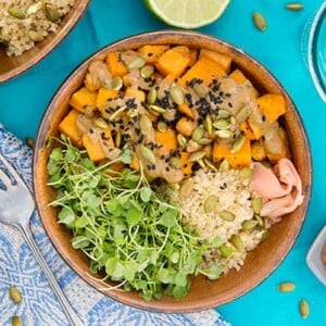 Sunbutter Sweet Potato Chickpea Buddha Bowls