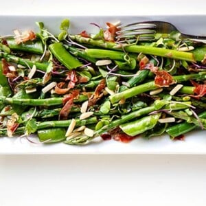 Asparagus & Snap Pea Salad with Crispy Prosciutto
