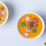 Carrot Soup with Radish Sprouts