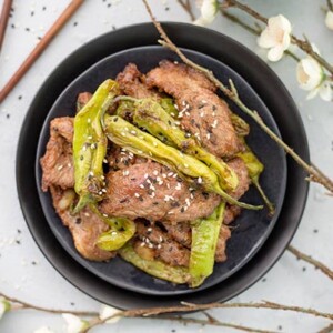 Mongolian Beef with Shishito Peppers