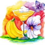 Bananas Foster Cocktail Illustration