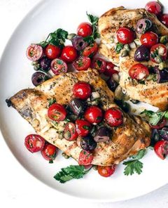 Grilled Chicken with Cherry Tomatoes