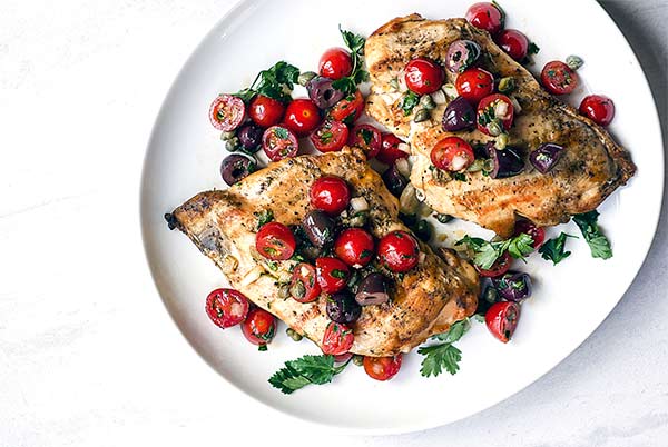 Grilled Chicken with Cherry Tomatoes